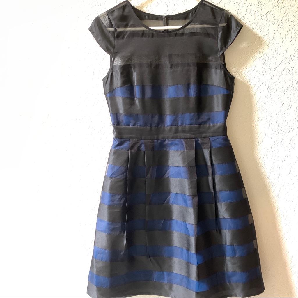 J. Crew Black Silk Cap Sleeve Dress